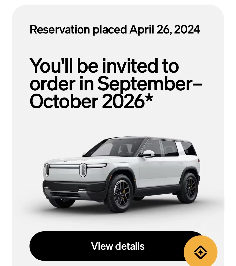 Rivian R1T R1S Update on timing now in account IMG_0873