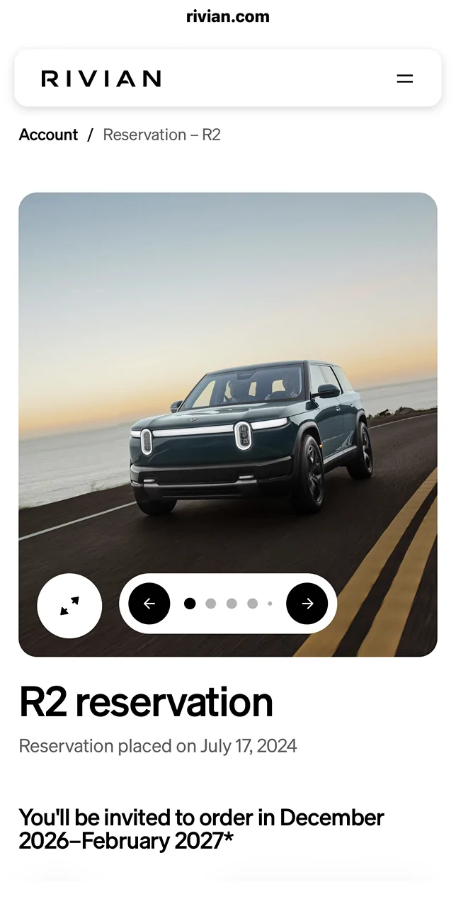 Rivian R1T R1S Update on timing now in account tempImagexZtPd2
