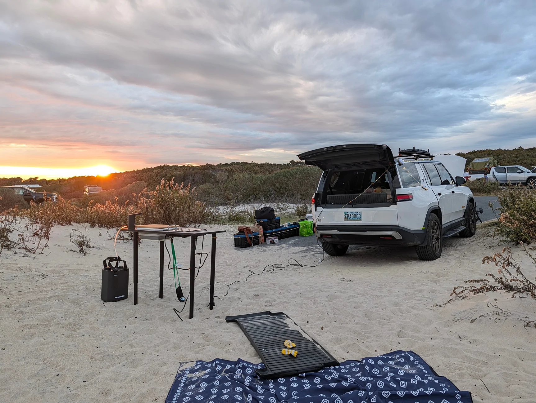 Rivian R1T R1S Car camping: Any experience or opinions on air mattress, window shades, etc? PXL_20251114_213317209.NIGHT