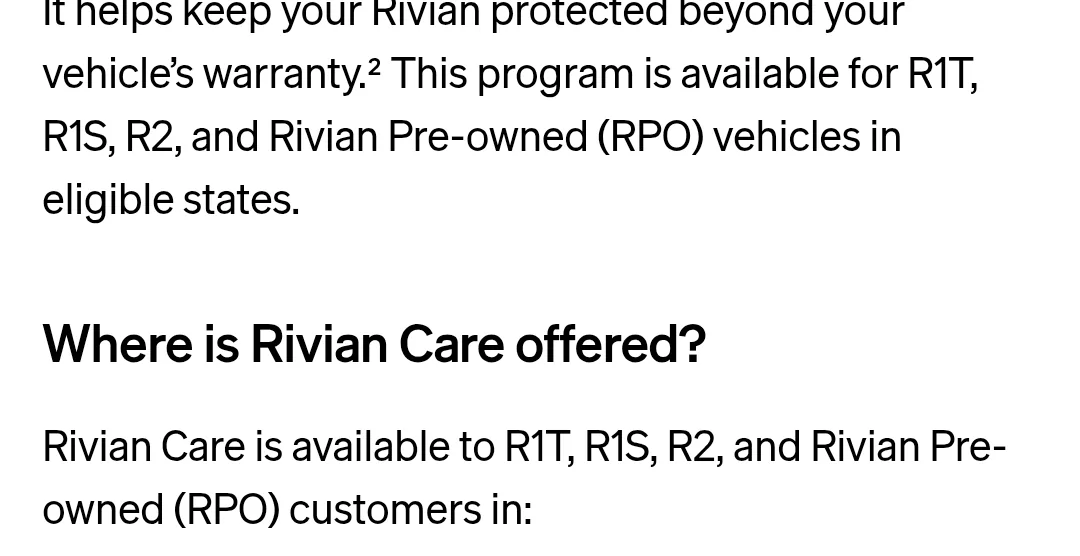 Rivian R1T R1S Rivian Care coverage expands to 31 states Screenshot_20260702_204806_Chrom