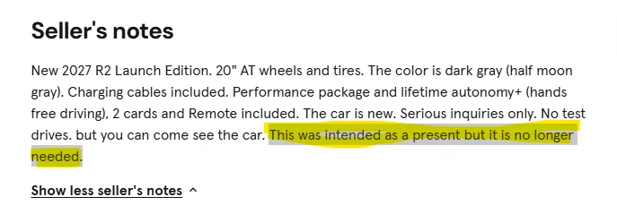 Rivian R1T R1S First R2 flip. $20K price premium added 1783449744343-zx