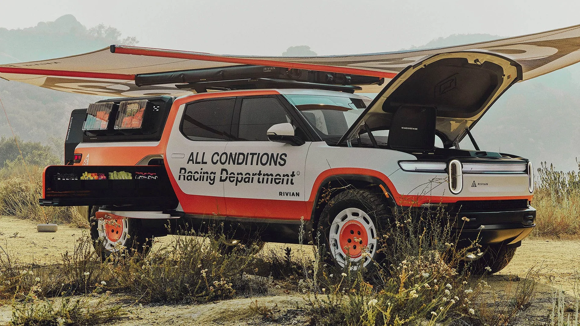Rivian R1T R1S Custom R1T running support vehicle "Recharge Truck" by Rivian & Nike ACG c546c408-1fcd-4b5d-b01b-cb46eac31912