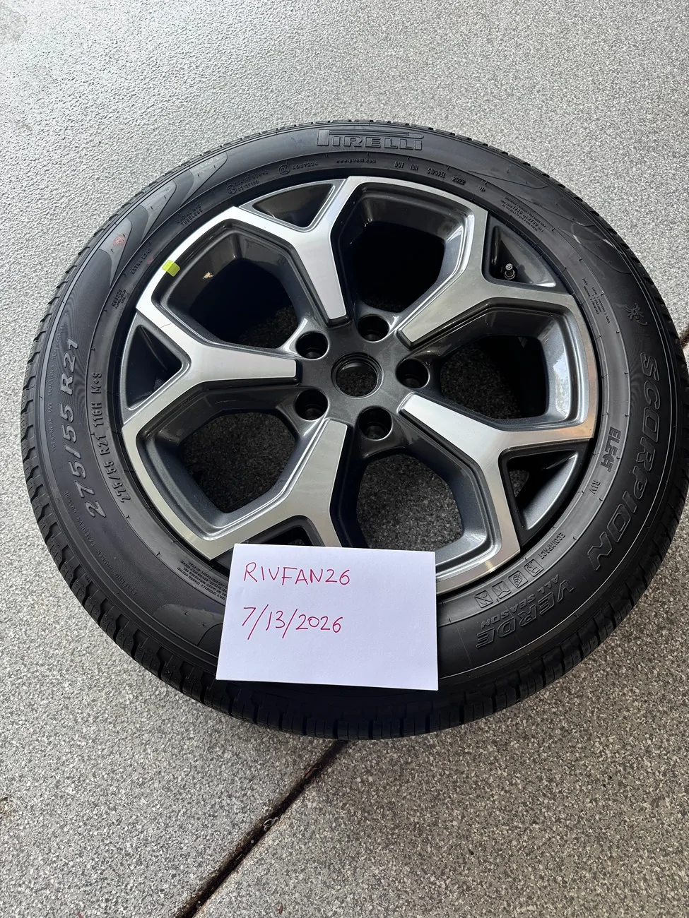 Rivian R1T R1S OEM Rivian R1T Gen 1 21" Unused New Road Wheel and Tire - Full Size Spare (275/55R21 Pirelli) IMG_8436