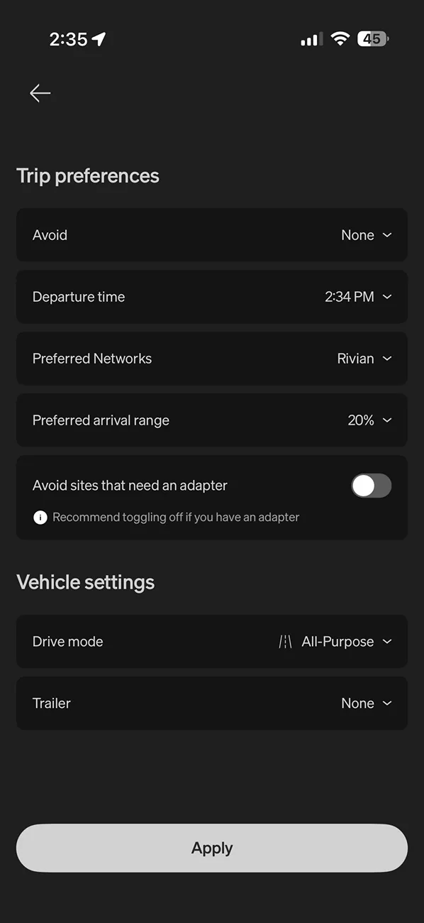 Rivian R1T R1S New Mobile App version (3.14) gives more detailed Map view, search and trip planning HNIN5bHXIAA-_9T