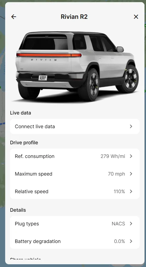 Rivian R1T R1S Coast to coast race: Model Y vs R2 (ABRP simulation) 1784040629085-24