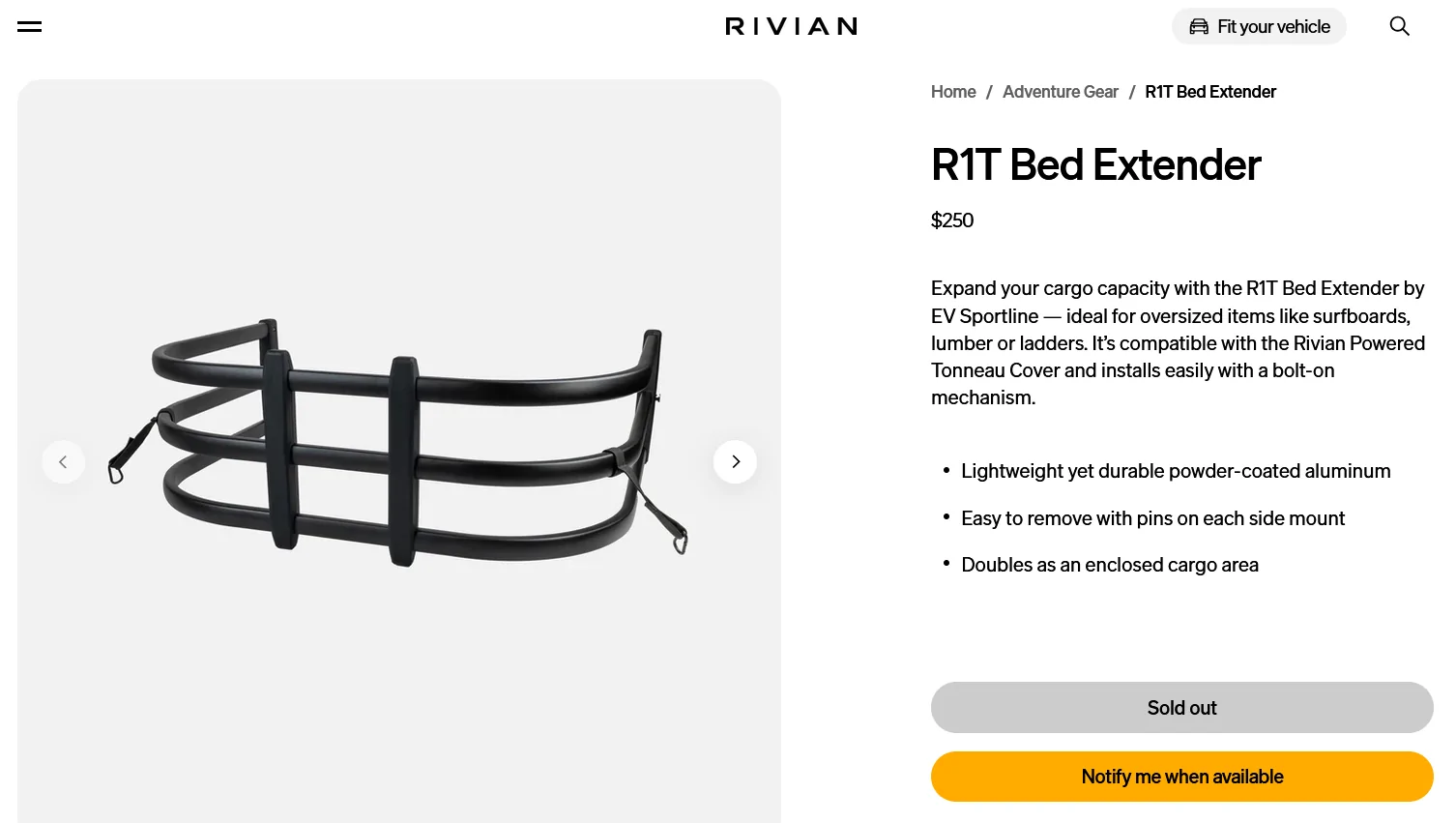 Rivian R1T R1S Rivian Partners with EV Sportline to Offer R1T Bed Extender Through Official Gear Shop 1784044570425-j4