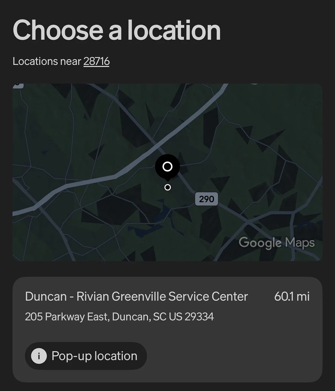 Rivian R1T R1S Pop up delolocations being added - Duncan SC IMG_7727
