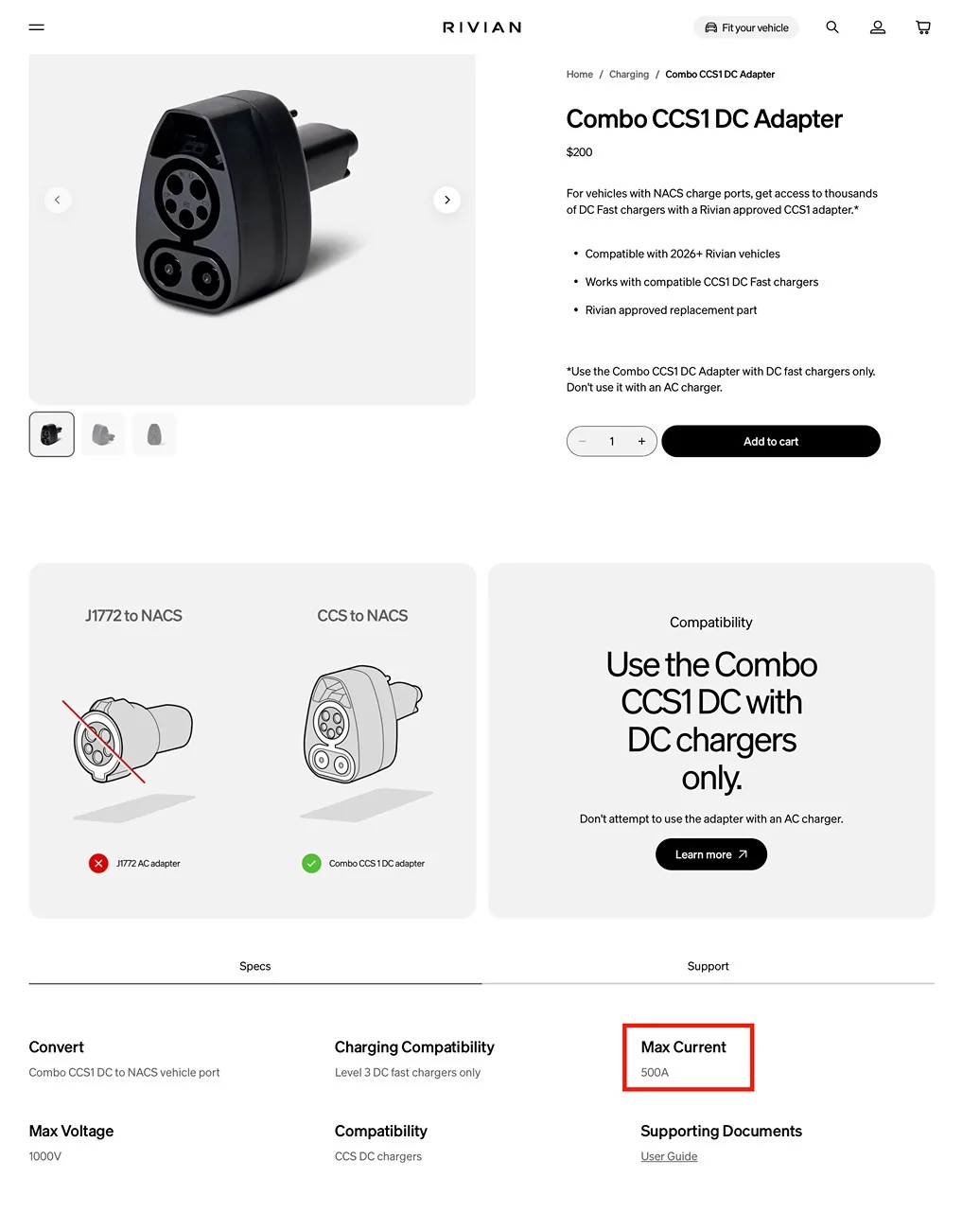 Rivian R1T R1S If you have a Tesla-branded CCS adapter, be sure to watch this video before using it with your R2 1784388318294-0