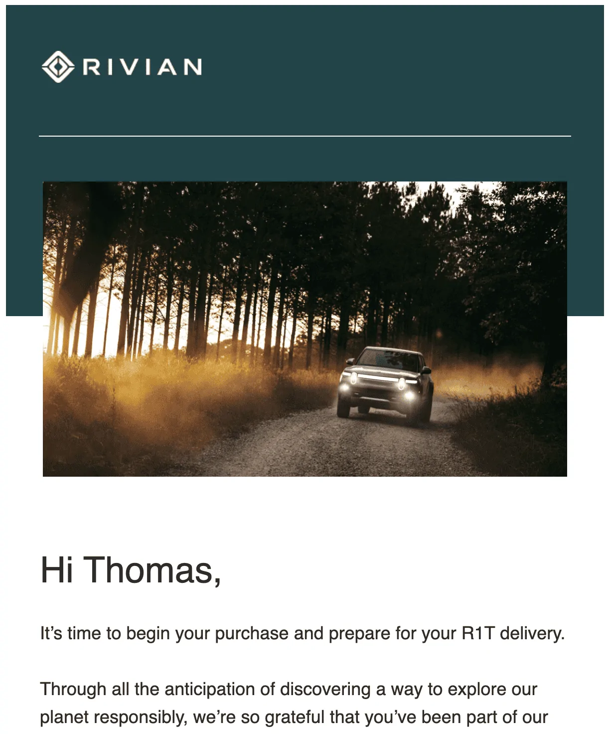 Rivian R1T R1S Any "March-April" delivery people contacted? 1647440812746