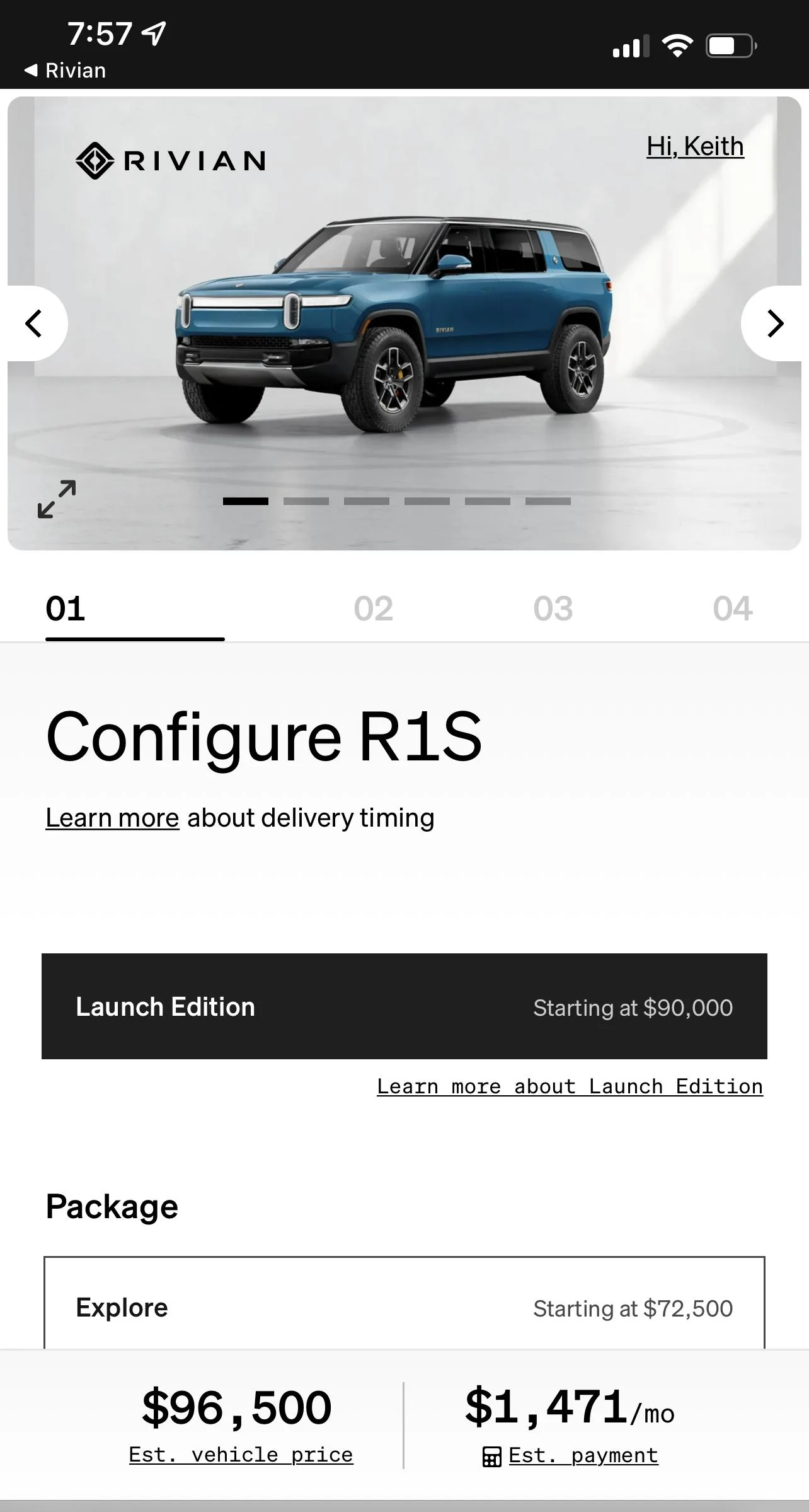 Rivian R1T R1S App now shows approximate delivery timeline 93EC97ED-6004-4C82-A59D-8E33BE3F1B99
