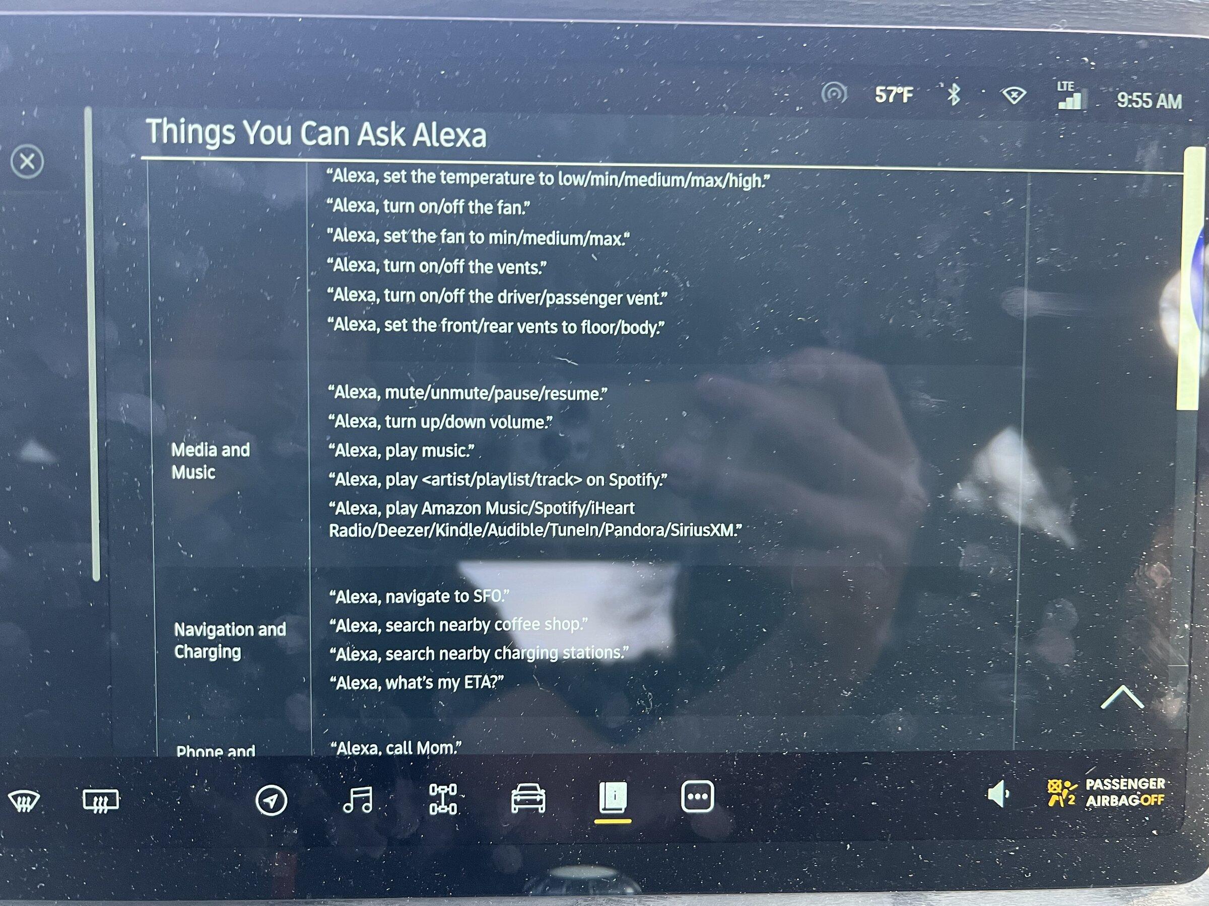 Rivian R1T R1S ALEXA Voice Commands - as of Software Version 2022.7 F9856880-AFF6-474E-ACB6-5CB798E624FB