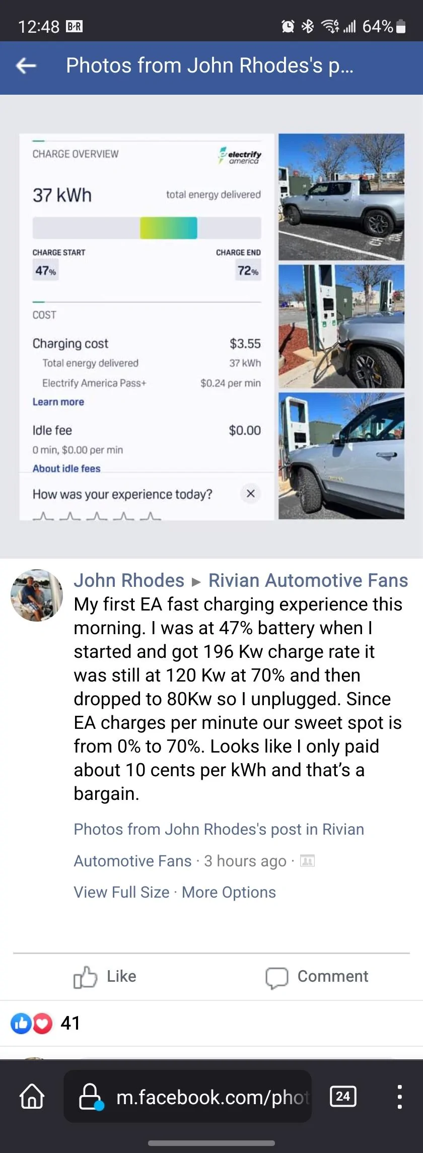 Rivian R1T R1S Initial range and charging real world observations by R1T owner Screenshot_20220320-124830_Firefox