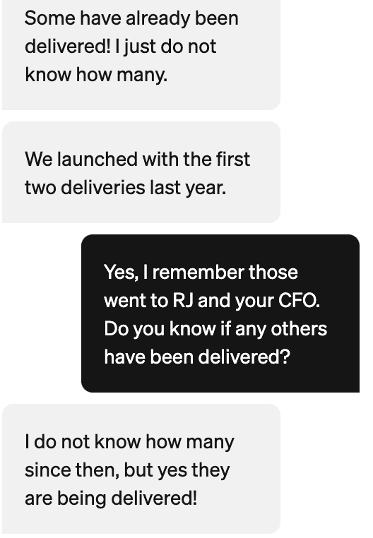 Rivian R1T R1S R1S's are being delivered (according to Rivian customer support) 1647886608549