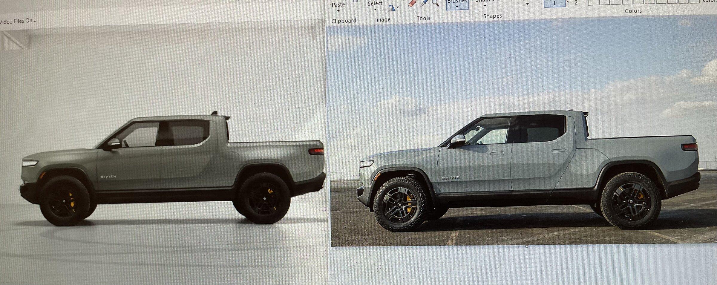 Rivian R1T R1S Limestone. It's real. Official from Rivian E0509372-0B9A-48E4-87B5-E8731147437A