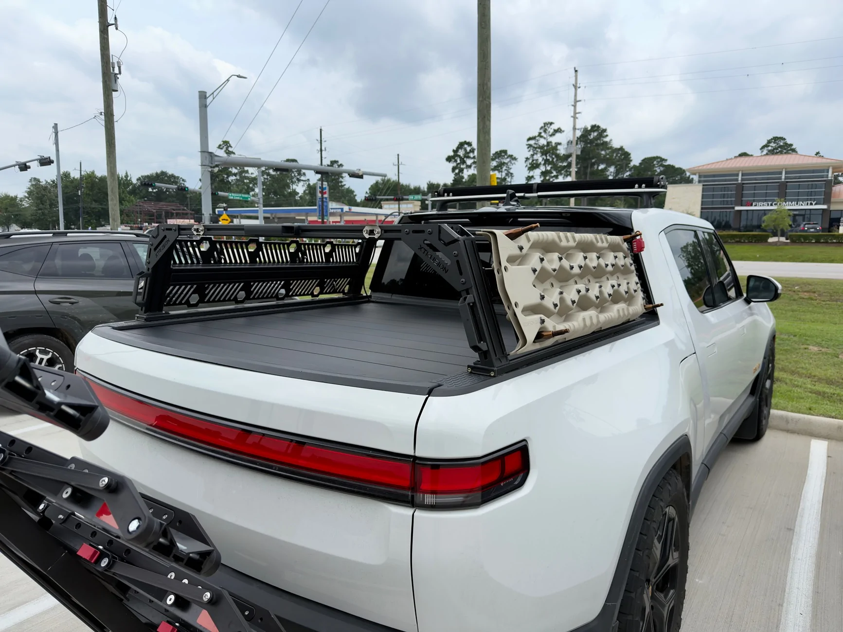 Rivian R1T R1S Rivian R1T Xtrusion Overland XTR1 14” Bed Rack + 5 MOLLE Panels + Slide-Out Kit IMG_4015