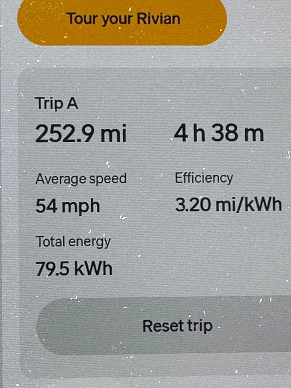 Rivian R1T R1S R2 - Real world 259 mile round trip efficiency results IMG_1978