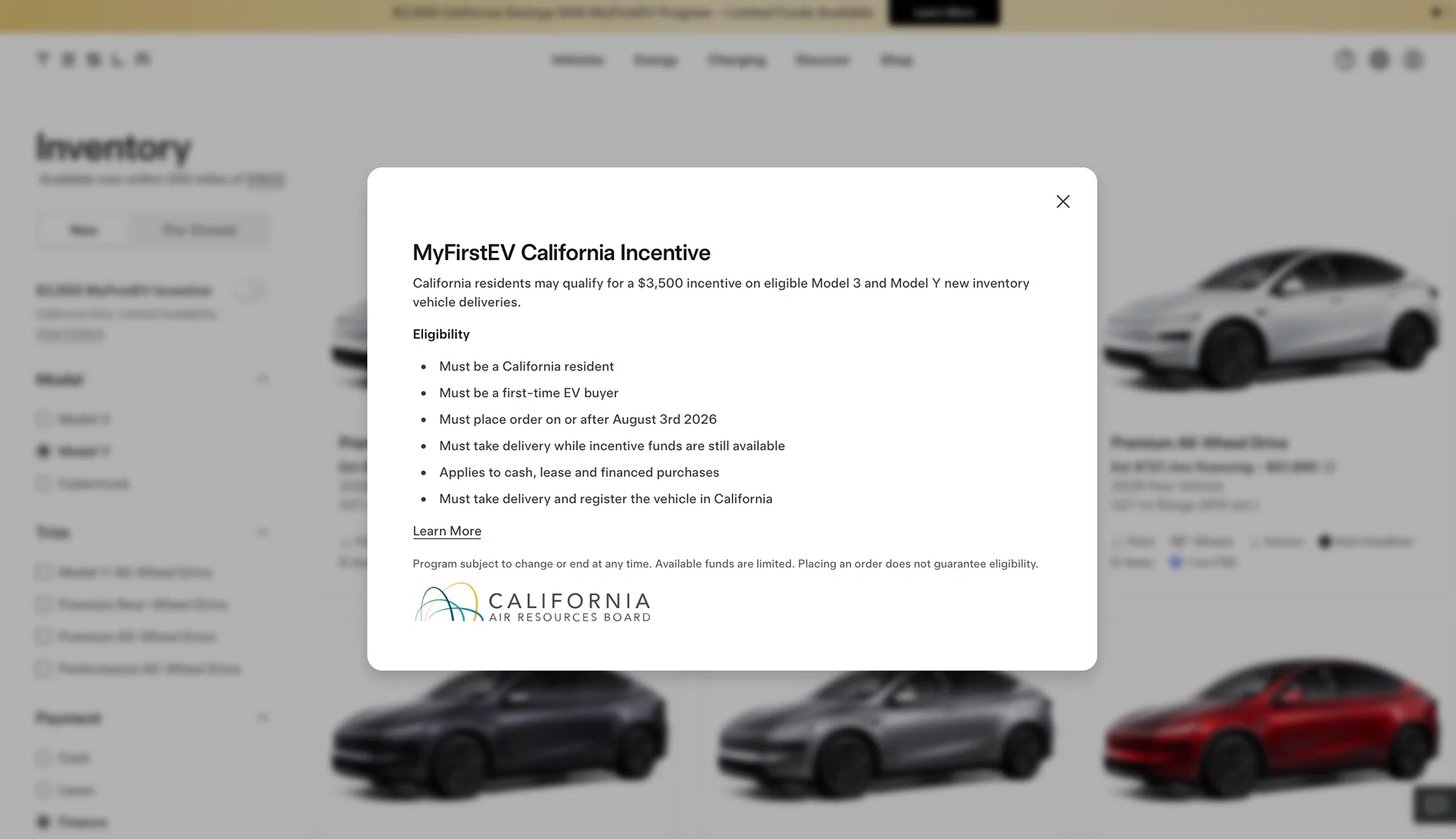 Rivian R1T R1S CA EV rebate to launch July 1? Screenshot 2026-08-04 at 10.57.39 AM