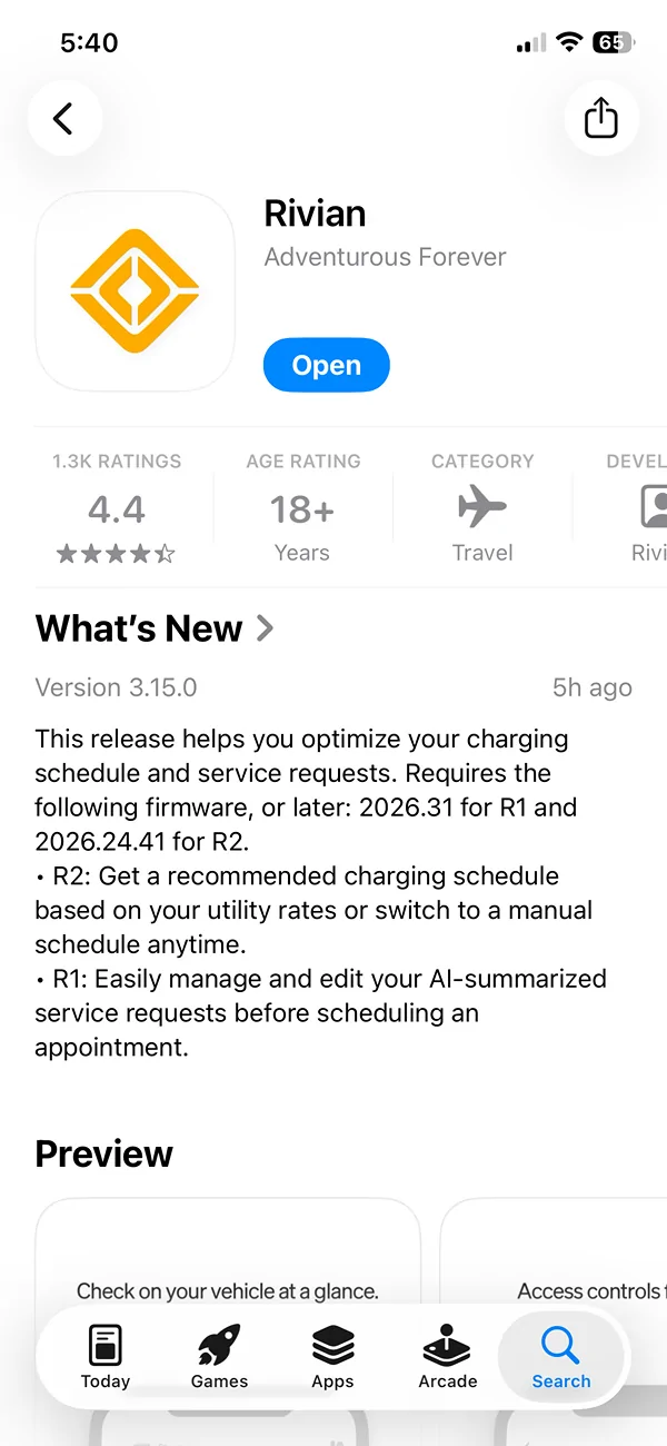 Rivian R1T R1S OTA 2026.23 Update - draft release notes IMG_1124