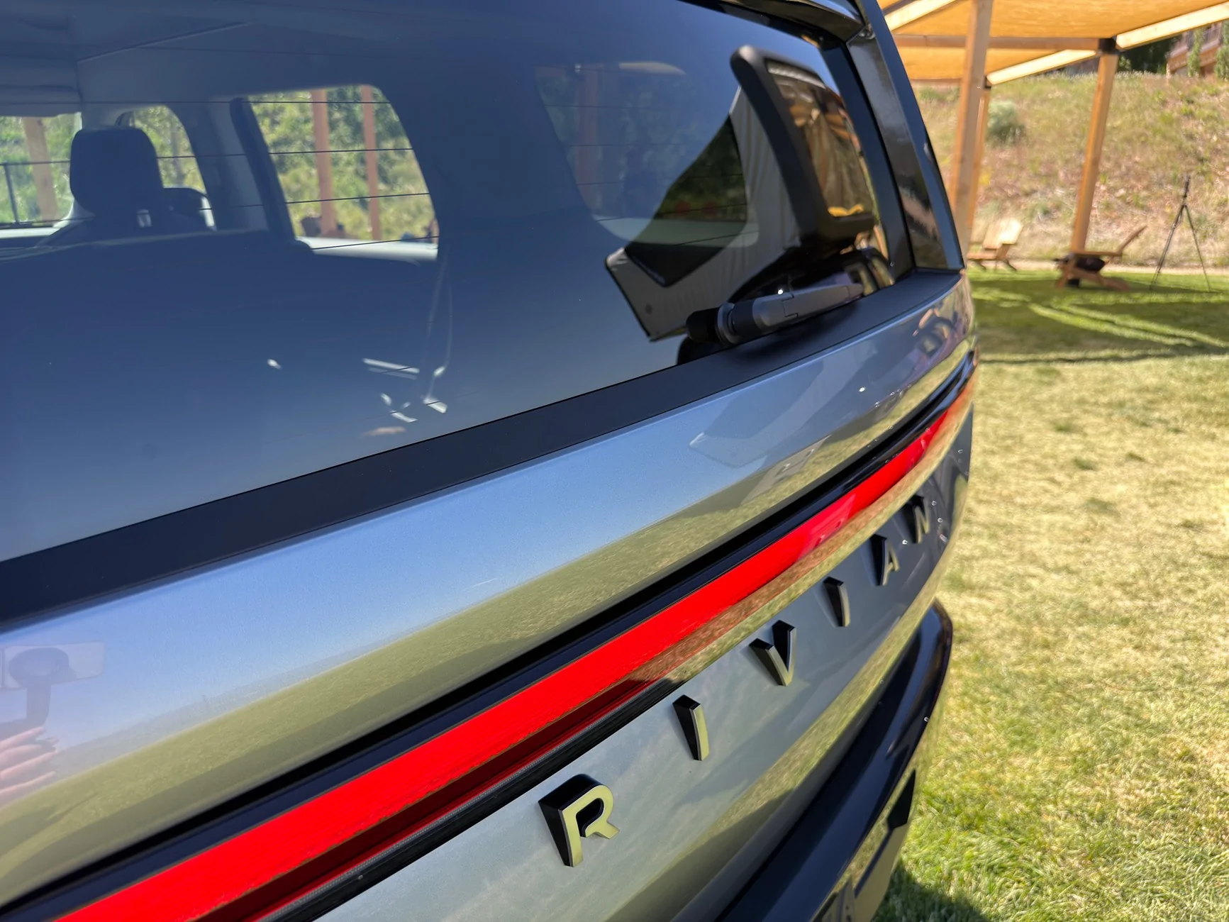 Rivian R1T R1S Esker Silver Paint Sample Closeup Photos IMG_5043
