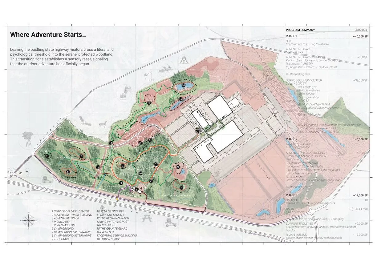 Rivian R1T R1S Exclusive look at Rivian’s new Atlanta Georgia East Coast headquarters rivian-s-georgia-plant-will-have-public-an-adventure-campus-campsites