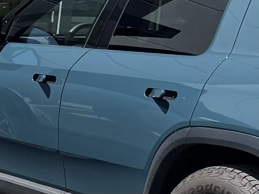 Rivian R1T R1S Esker Silver Paint Sample Closeup Photos IMG_5041
