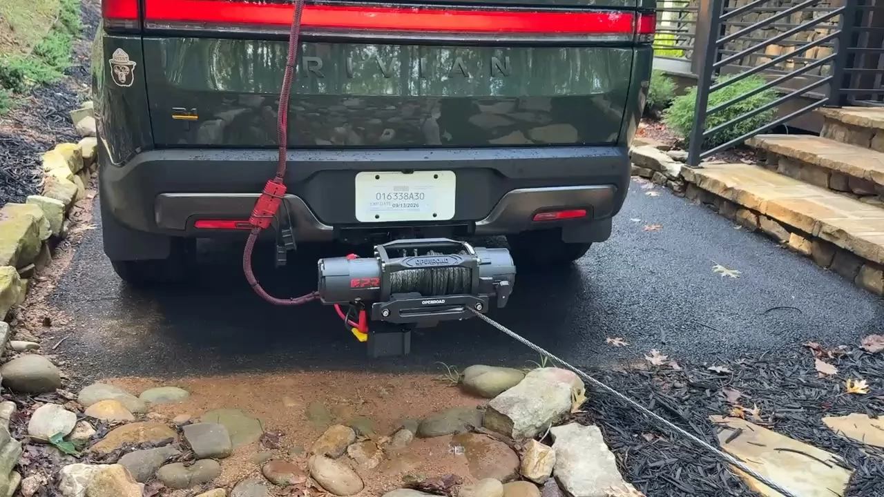 Rivian R1T R1S Rear Mounted Winch Build for R1T — Full DIY Writeup + Parts List Winch