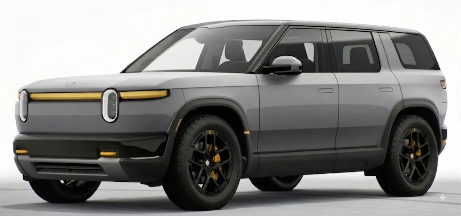 Rivian R1T R1S Yellow paint accents to Launch Green R2 EskerYellowLightbar