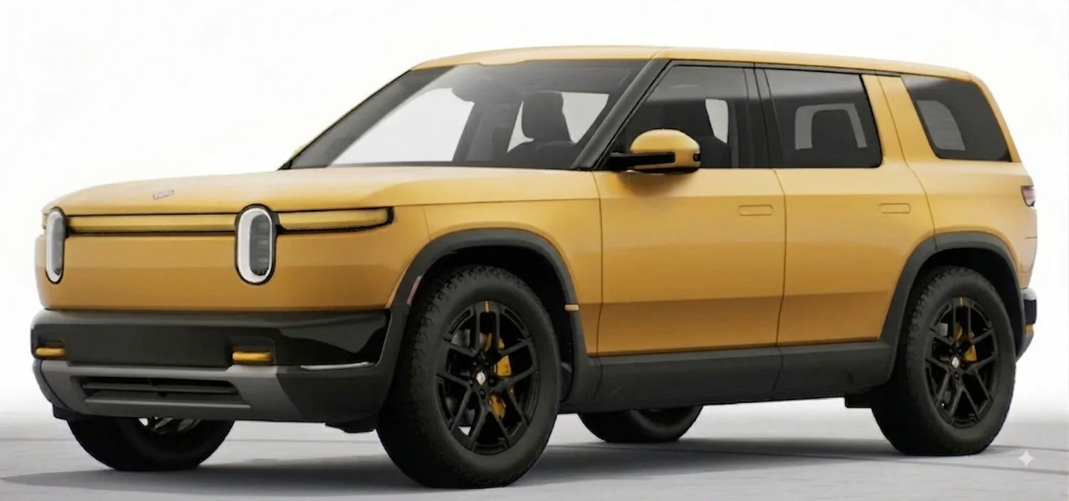 Rivian R1T R1S Yellow paint accents to Launch Green R2 AllYello