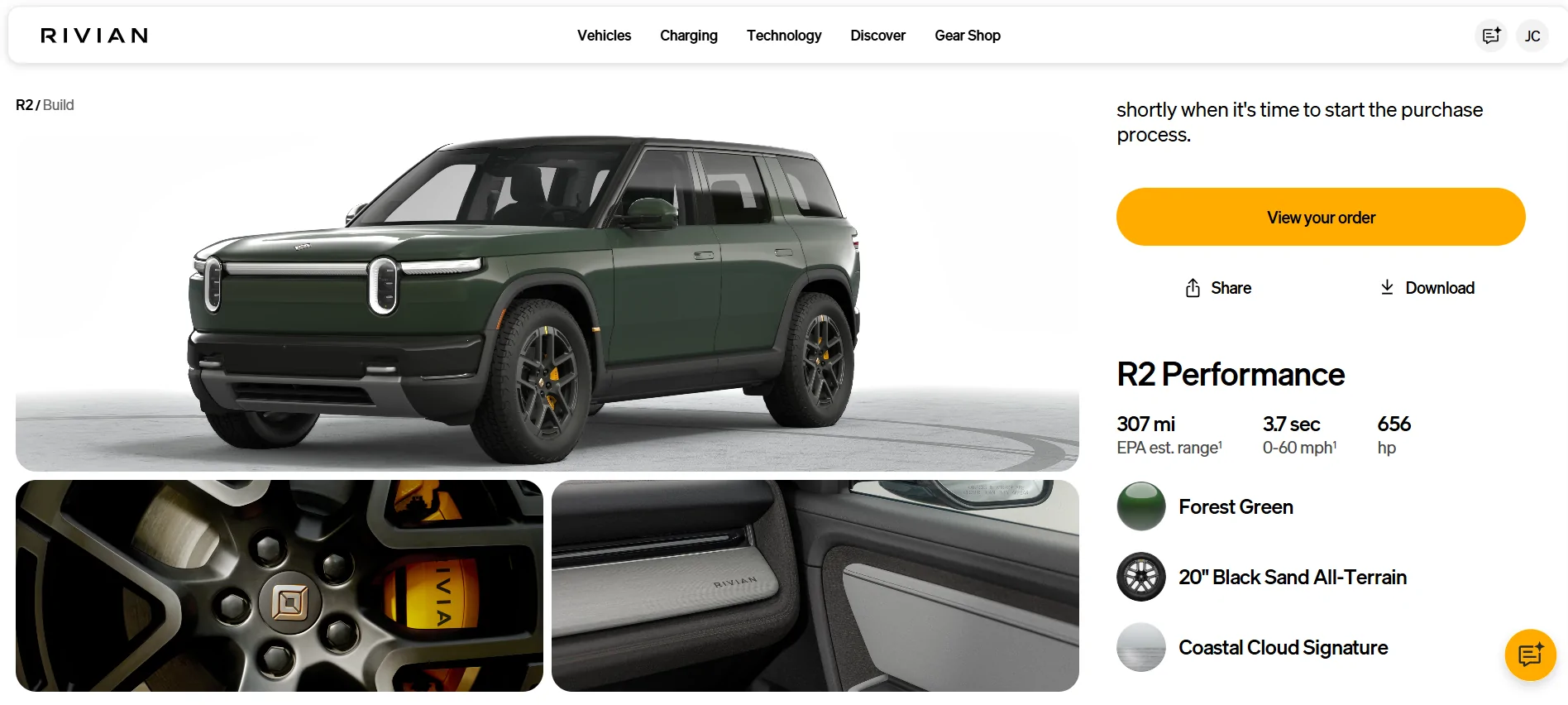 Rivian R1T R1S Forest Green & Coastal Cloud for R2 AVAILABLE 1:40pm EDT 8/18/26 1787075010054-4h