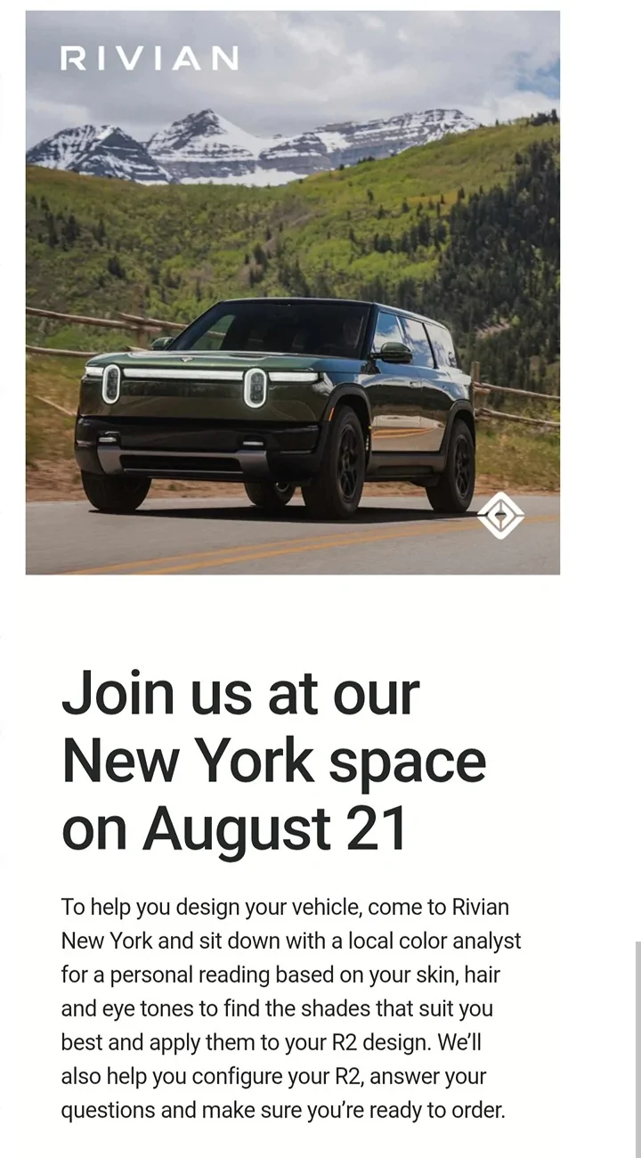 Rivian R1T R1S Odd Marketing : R2 as make-up ? Screenshot_20260818_175551_Chrom
