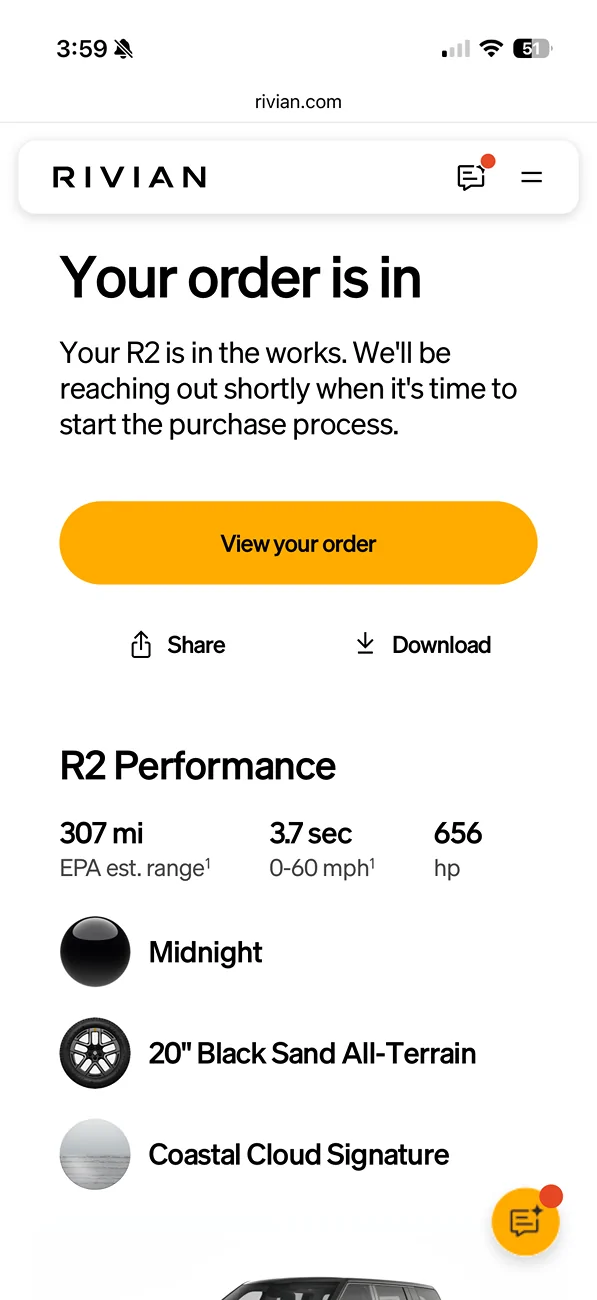 Rivian R1T R1S R2 Orders / VIN / Deliveries List Tracker + Stats 📊 Configurations  Rivian