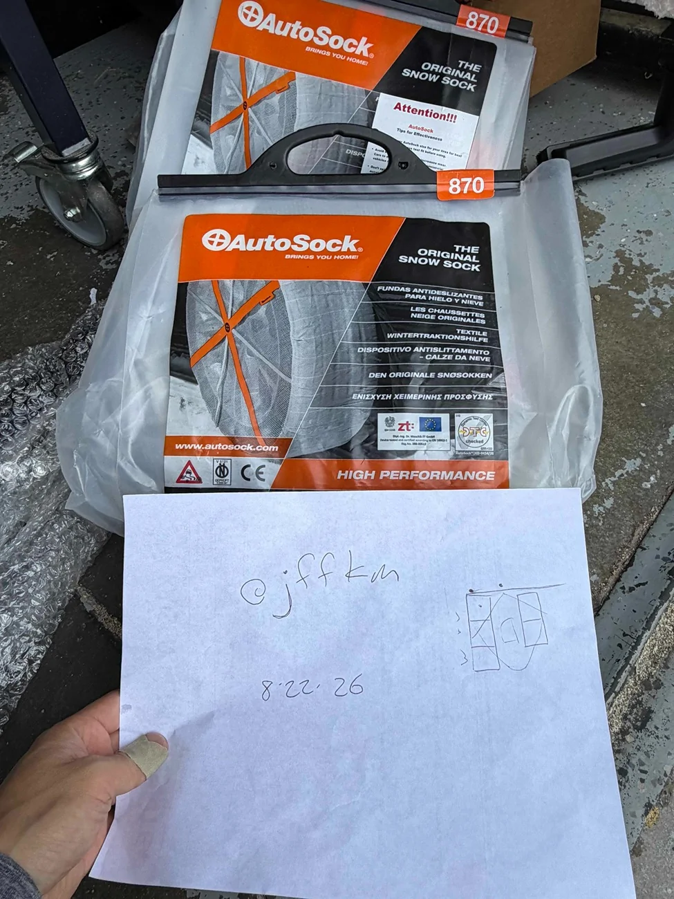 Rivian R1T R1S NEW AutoSock 870 snow socks - $100 per pair IMG_4083
