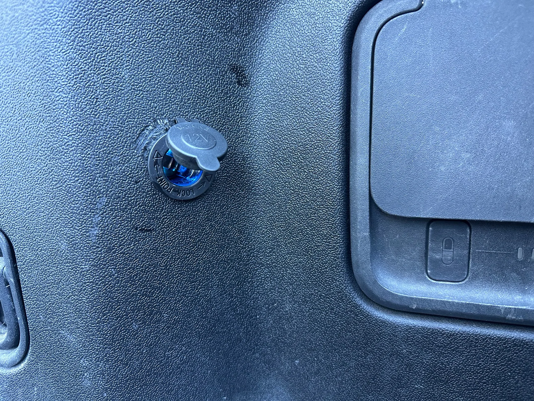 Rivian R1T R1S Added 12v outlet to R1T bed. IMG_3395
