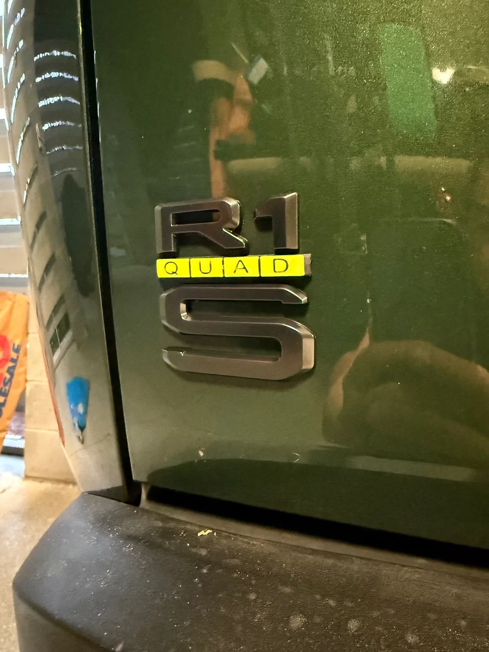 Rivian R1T R1S Up-badging my gen1 R1S QUAD - it's wrong but feels so right! IMG_5543