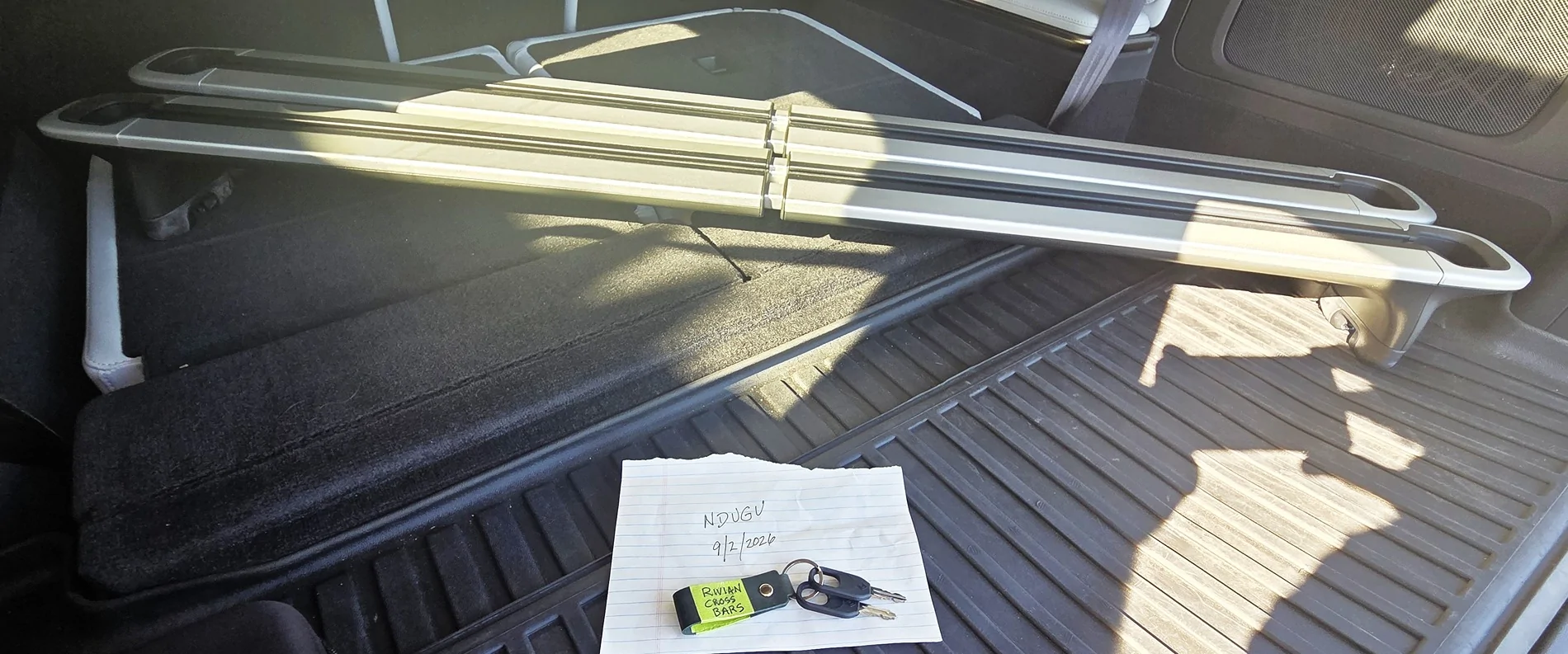 Rivian R1T R1S R1x Cargo Crossbars, Silver, Mounted Once but Never Used, $250 1000006582