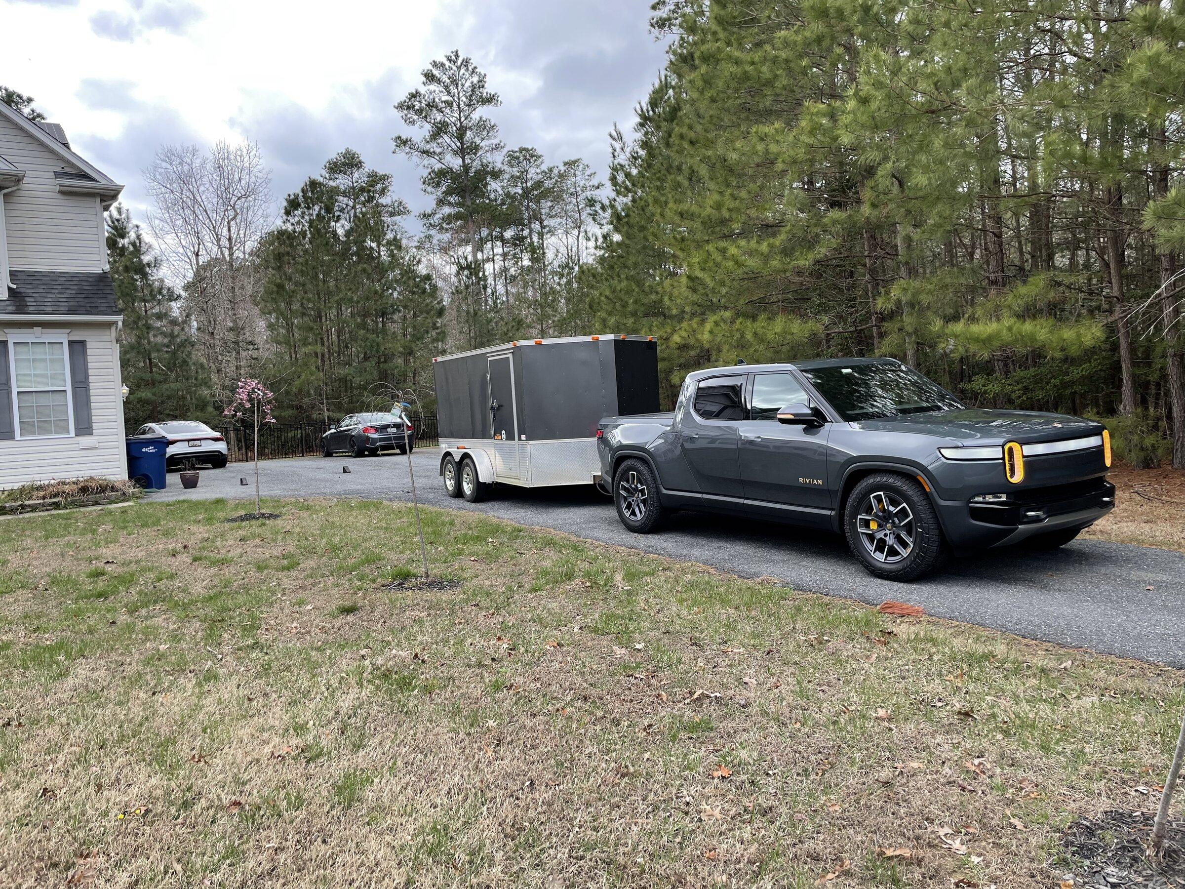 Rivian R1T R1S Enclosed Utility / Motorcycle Trailer Towing -- 15 mile test run today 5DED5C9B-2B11-49DF-930C-FF836383CBB9