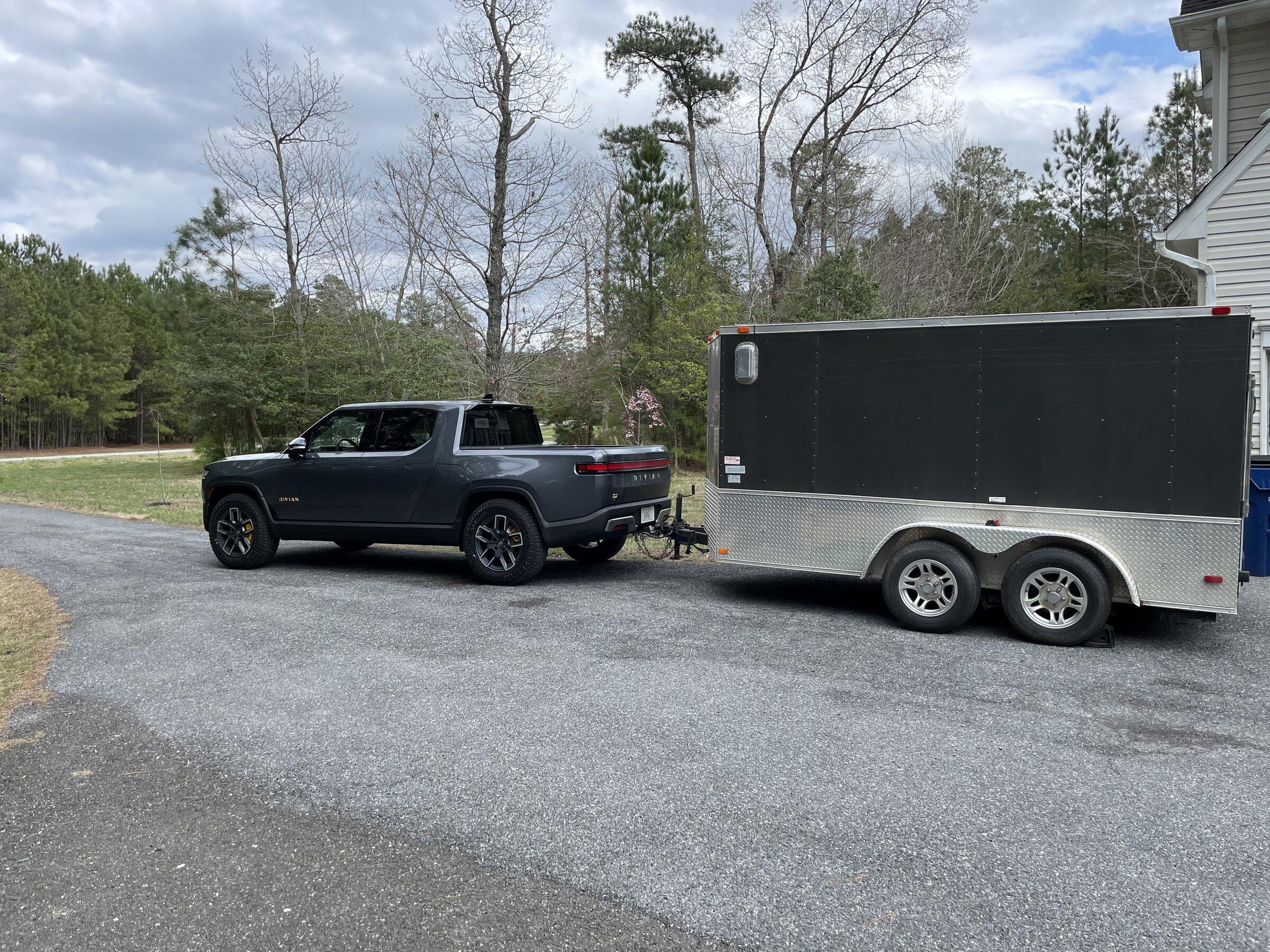 Rivian R1T R1S Enclosed Utility / Motorcycle Trailer Towing -- 15 mile test run today 26140B9B-821C-4C0F-BBF1-DEC15EF599BC