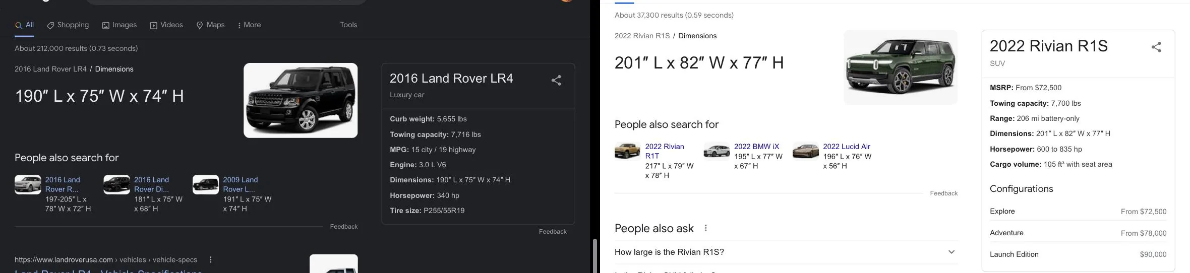 Rivian R1T R1S Size matters? R1T vs Land Rover LR4 and Ram 1500 comparison 3618ADE7-A8BD-4275-B736-49E8217EF50B