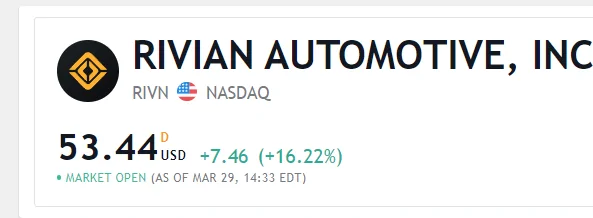 Rivian R1T R1S RIVN back to even..... 1648579752603