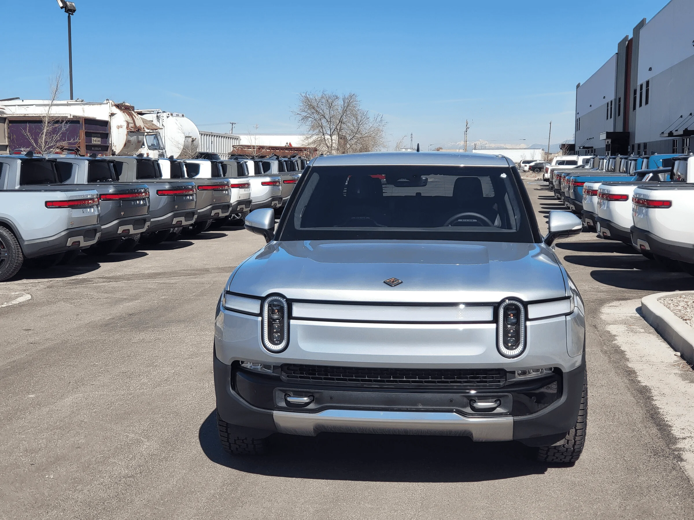Rivian R1T R1S Tiger stripes in hood paint 1648584635932