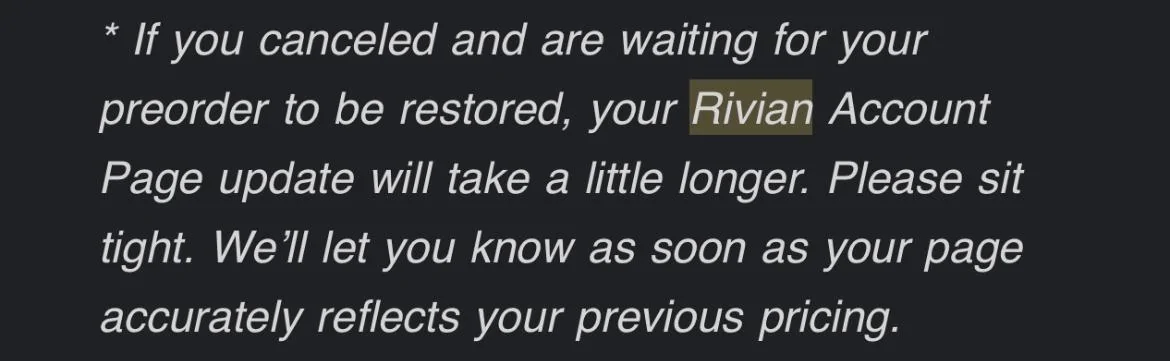 Rivian R1T R1S Rivian pricing has rolled back to "pre March 1" for previous order holders 1C756E98-92DE-408E-B019-950916BF308A