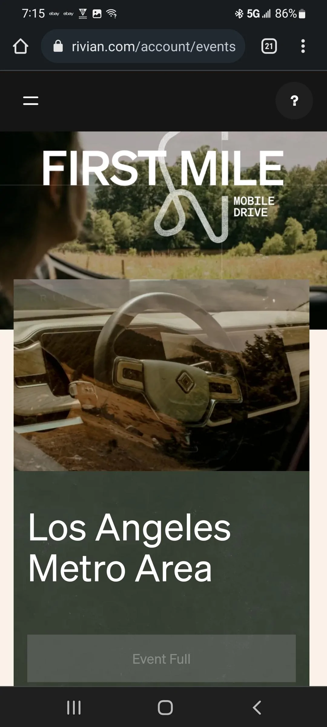 Rivian R1T R1S First Mile Los Angeles Event Invite Screenshot_20220330-191509_Chrom