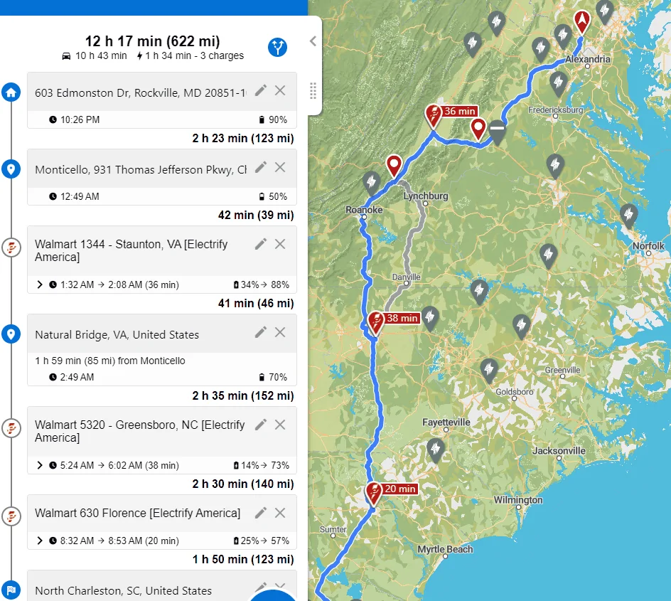 Rivian R1T R1S Rivian Road Trip: Washington DC to Charleston SC 1648693608924