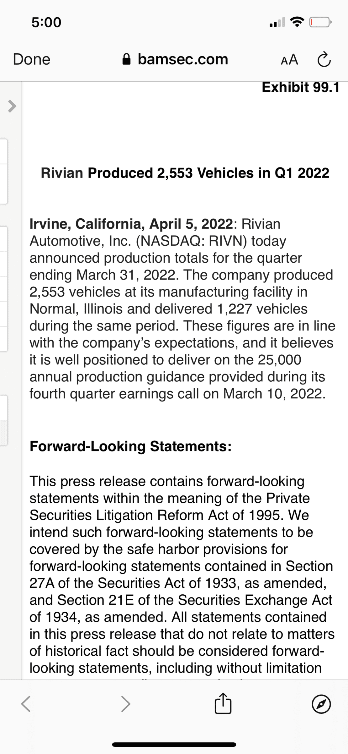Rivian R1T R1S Q1 2022 production & delivery numbers: 2,553 / 1,227 706865F6-8516-4B35-A8B2-D547E39D6BBC