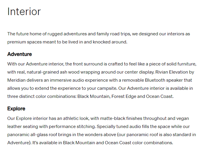 Rivian R1T R1S camp speaker in Adventure Package (non launch edition)? R1T_Interior_packages.PNG