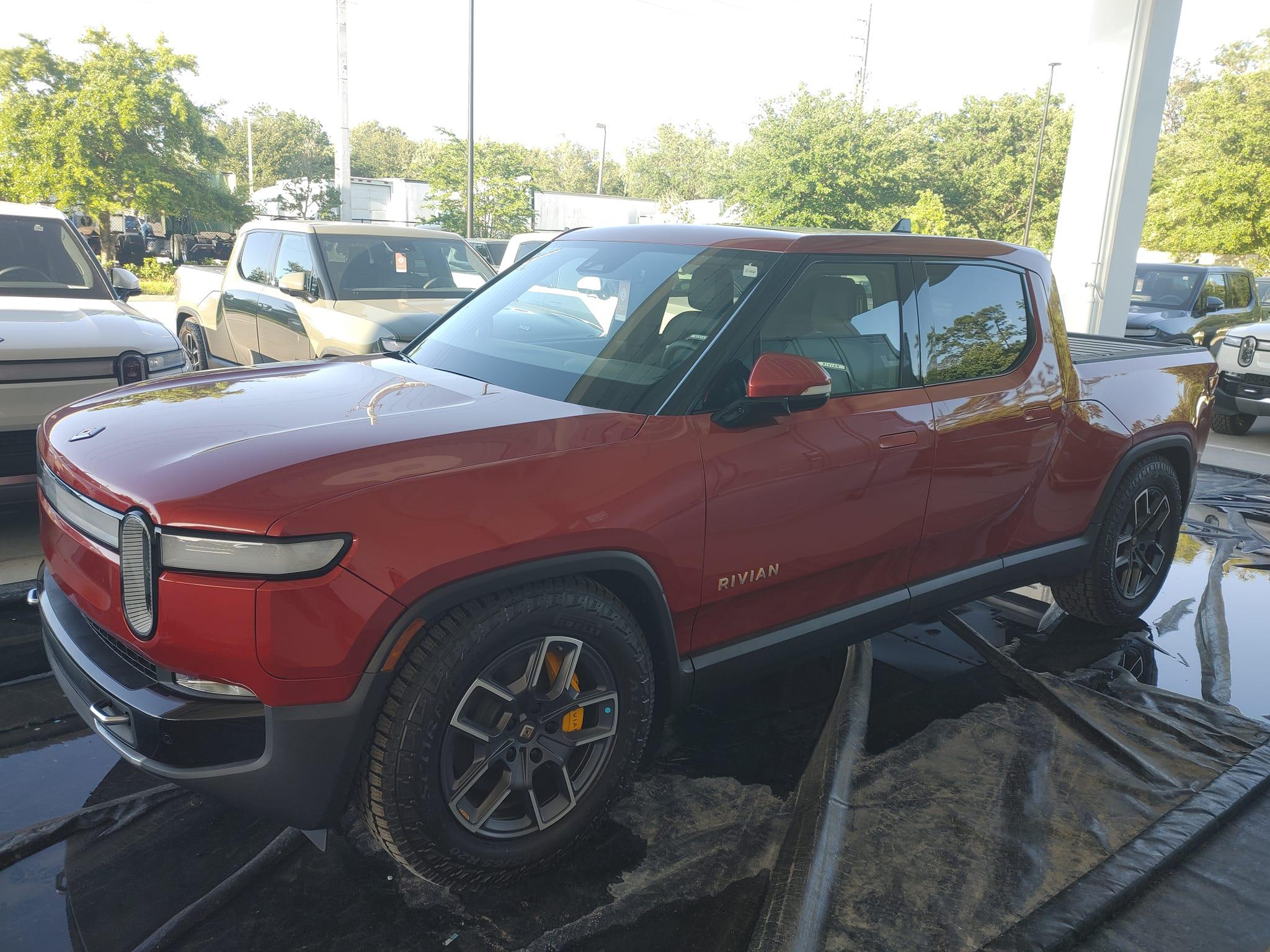 Rivian R1T R1S RED CANYON Rivian Photos Canyon Red Rivian R1T