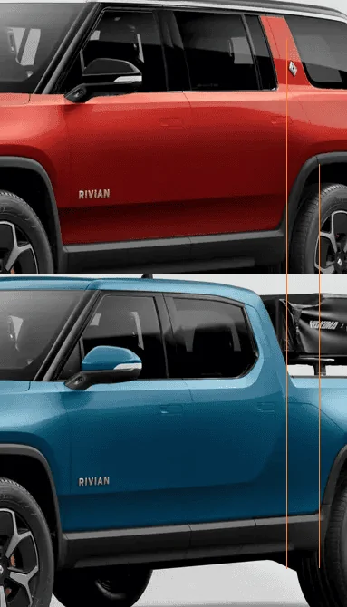 Rivian R1T R1S R1S Rear door length vs R1T? 1649968529635