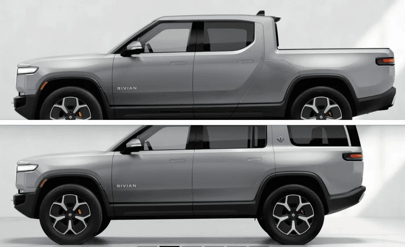 Rivian R1T R1S R1S Rear door length vs R1T? R1T vs R1S siz