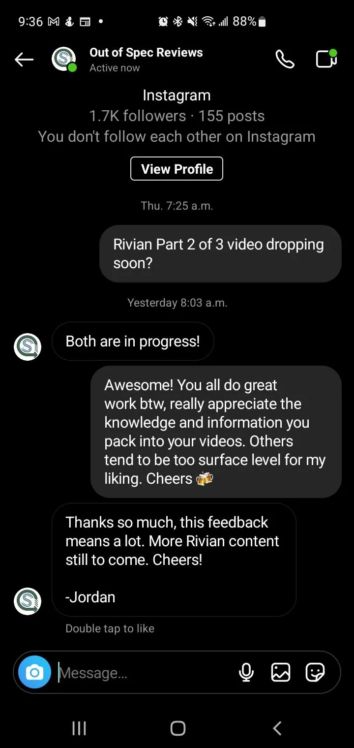Rivian R1T R1S Out of Spec:  Road Trip part 1 of 3 Screenshot_20220416-093646_Instagram