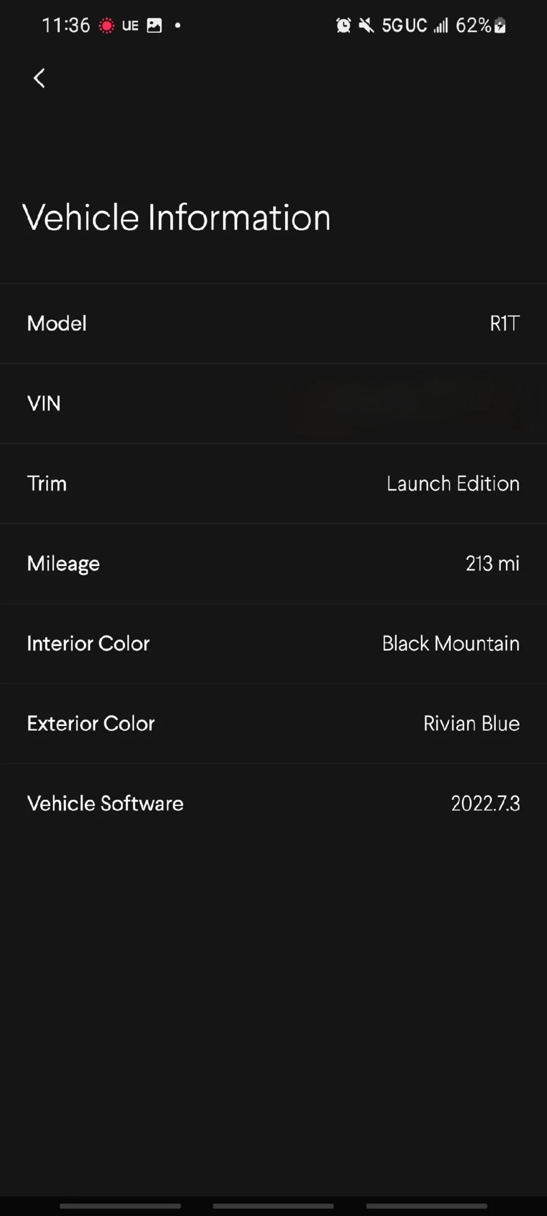 Rivian R1T R1S 2022.11.2 Rivian App Vehicle Information Text Changes 20220417_185152